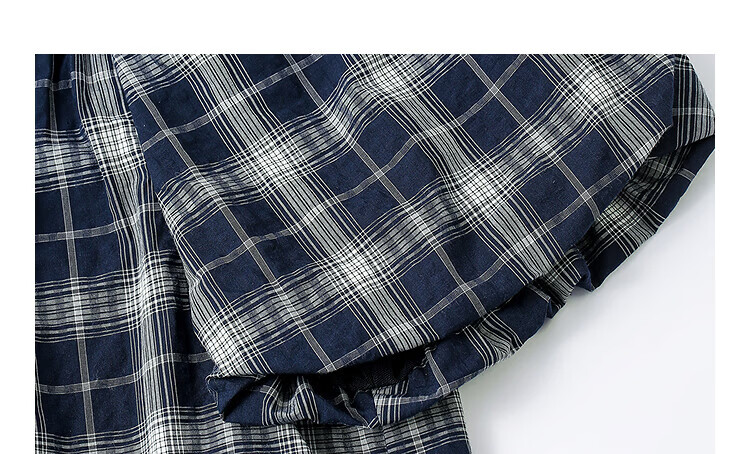 INMAN 100% Xinjiang Cotton Vintage Plaid Lantern Sleeve Shirt 2026 Summer Women's Off-Shoulder Top 9